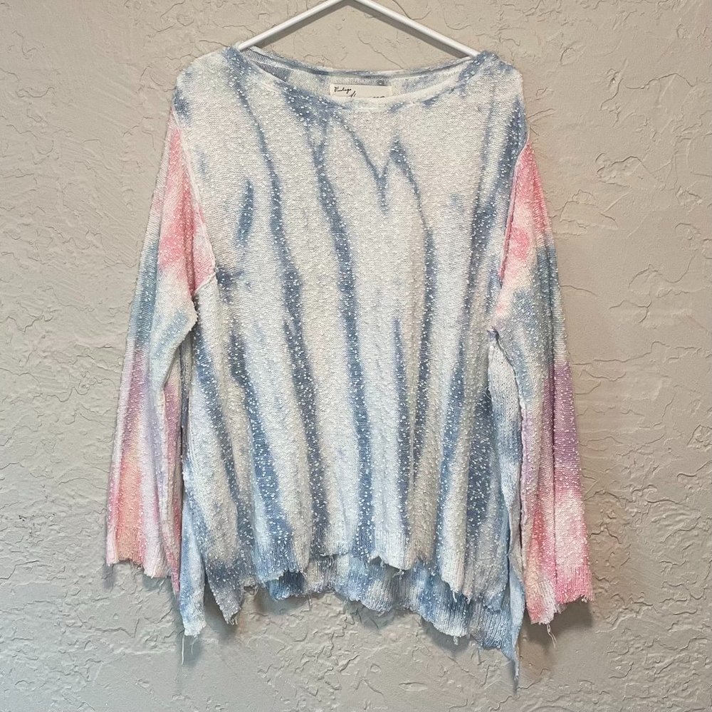 Vintage Havana Textile Over Sized Long Sleeve Pullover Sweater, Women's Size M